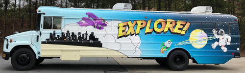 A depiction of the bookmobile.