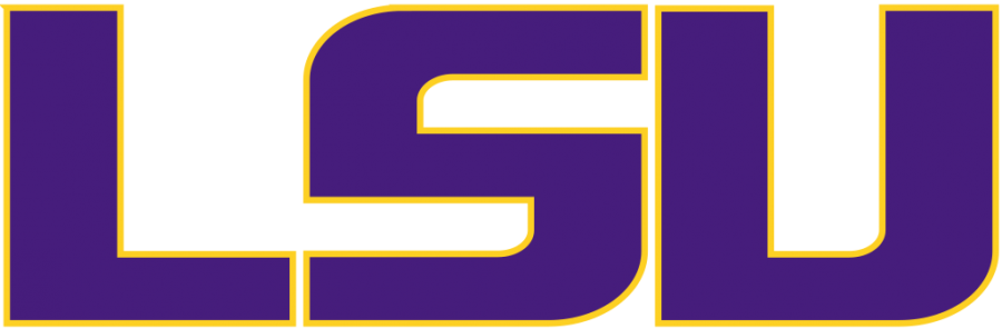 LSUs logo with their colors.