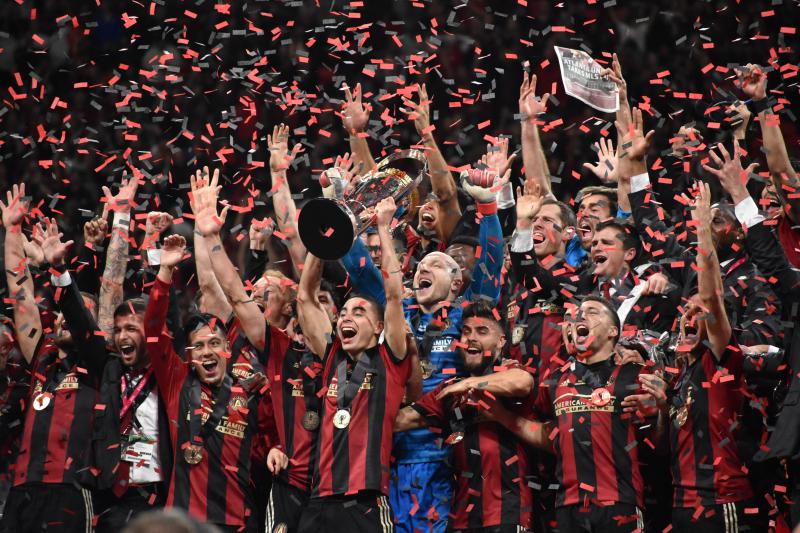 Atlanta+United+Team+Celebrating+Their+Victory.