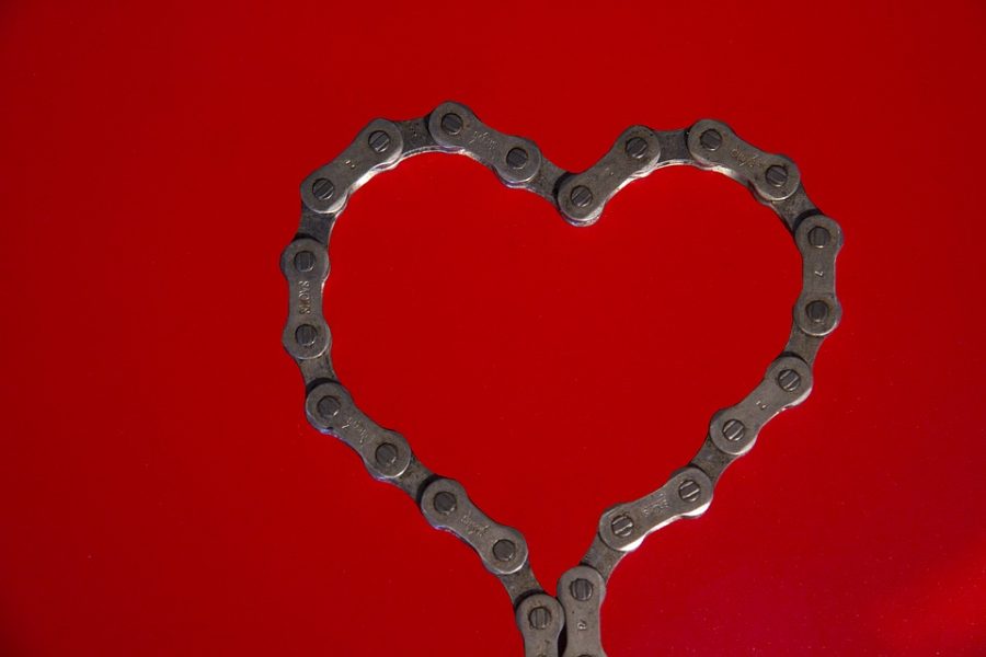 Chain+Holiday+Red+Valentine%27s+Day+Bike+Chain+Heart