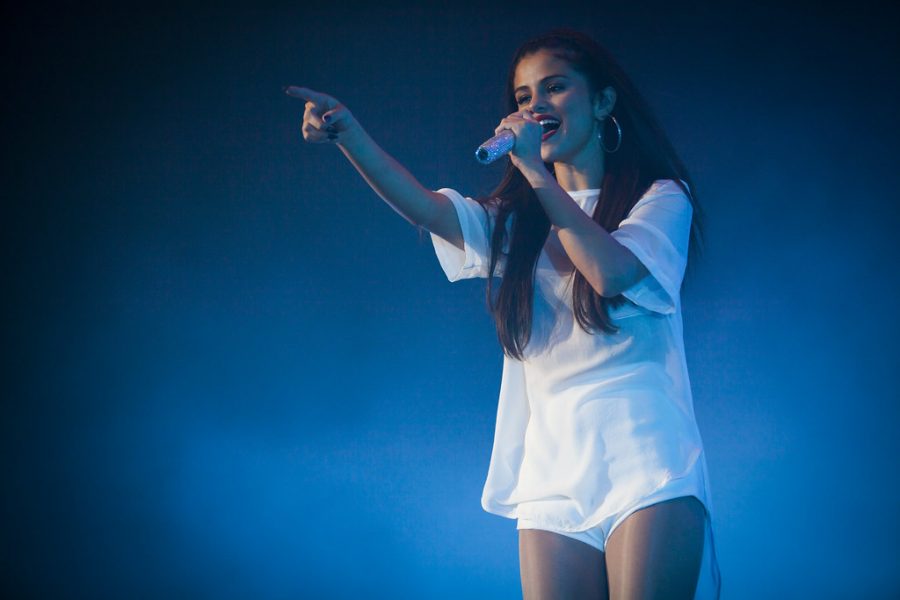 Selena Gomez performing during her Revival tour in 2016