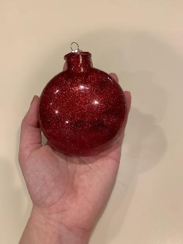 This is a homemade ornament to decorate for the holidays.