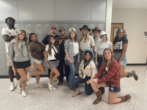 Students dress up as country people or country club people for spirit week 2022.