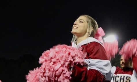 Lana Ivester, 11, cheering at the pink out game.