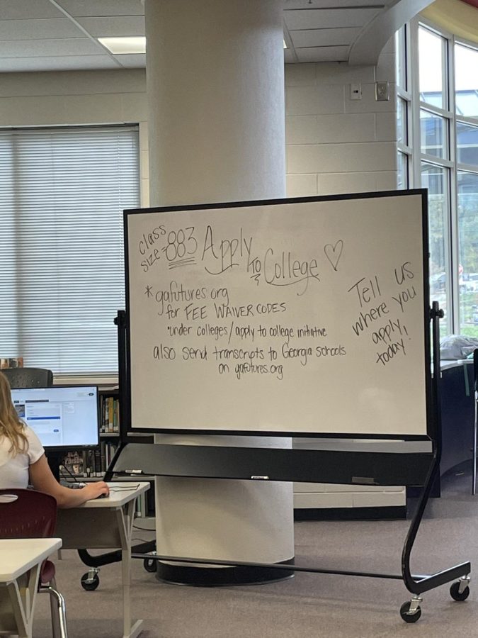 Information set up in the library to