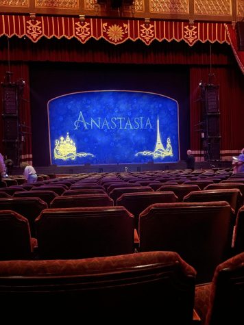 The starting screen of Anastasia the Musical performed at the Fox Theatre on Dec. 7.