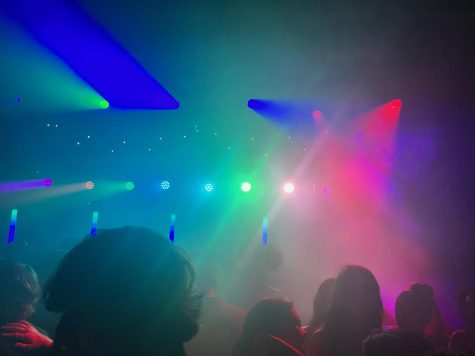 The students on the prom dance floor.