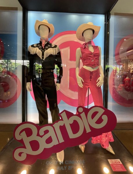 Barbie and Ken Outfits, from inside the movie. Barbie and Ken costumes from Barbie movie at Warner Bros. Studio Tour Hollywood by Dam0812 is licensed under CC BY-SA 4.0.
