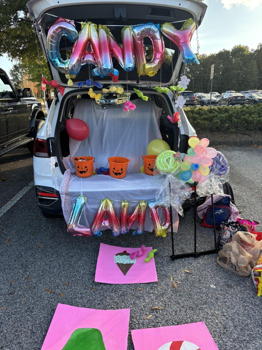 Candy Land themed trunk at Mill Creeks 2023 Trunk or Treat.