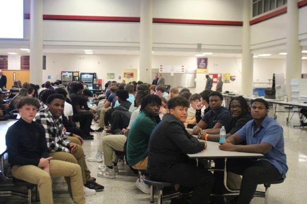 Junior Varsity seated together during Football Banquet on Jan 11. 