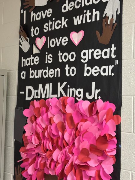 Kaysheila Mitchell, 11th Language Arts Teachers, door design from the 2022 school year for Black History Month.