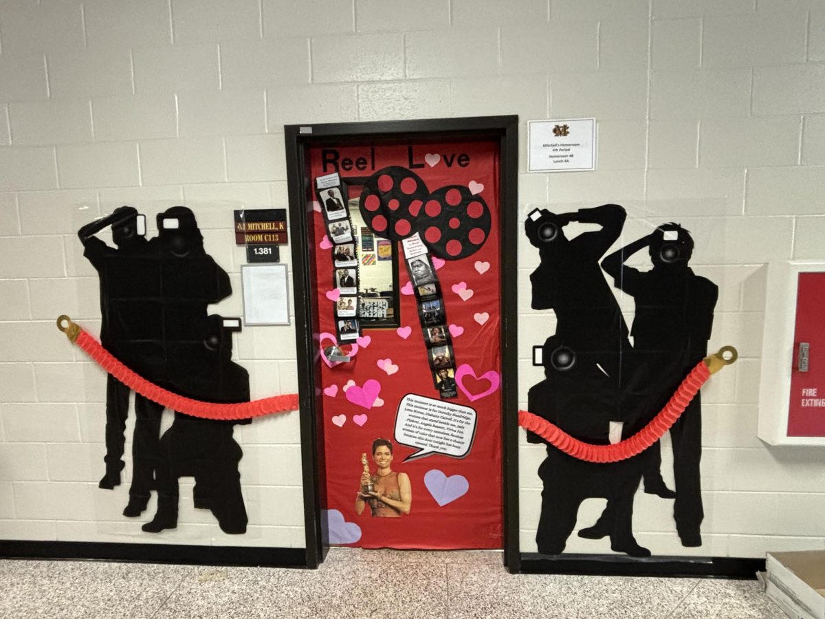 Kaysheila Mitchell, 11th Language Arts Teachers, door design from the 2024 school year for Black History Month. 