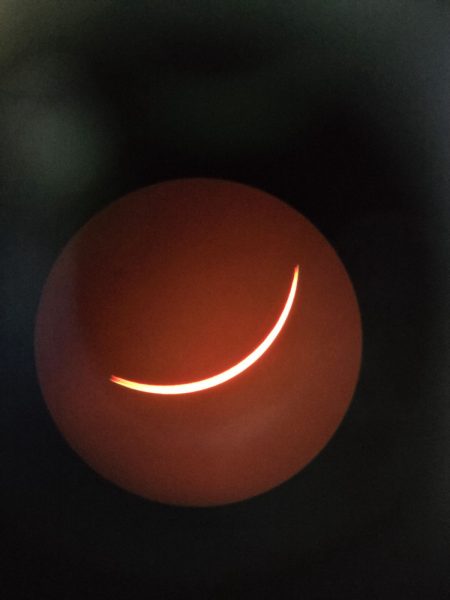 The Solar Eclipse this April taken through a telescope in the 100% totality zone in Indiana.